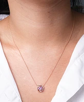 2-Pc. Set Pink Amethyst (1-1/2 ct. t.w.) & Diamond Accent Spiral Pendant Necklace Matching Ring 14k Rose Gold-Plated Sterling Silver (Also Blu