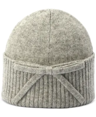 Kate Spade New York Women's Bow Ribbed-Cuff Knit Beanie