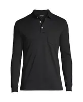 Lands' End Big & Tall Long Sleeve Cotton Supima Polo Shirt with Pocket