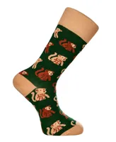 Love Sock Company Men's Monkey Novelty Colorful Unisex Crew Socks with Seamless Toe Design, Pack of 1