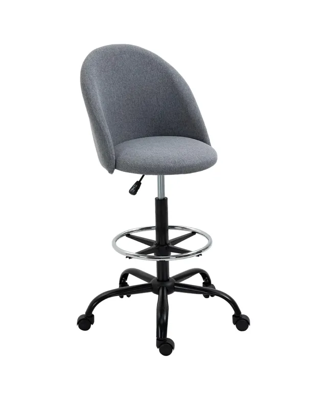 Imogen Grey Upholstered Office Chair with Casters