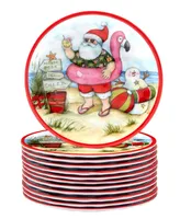 Certified International Santa's Wish 6" Melamine Canape Plates, Set of 12