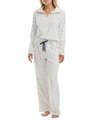 Tommy Hilfiger Women's 2-Pc. Printed Velour Pajamas Set