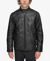 Dkny Men's Leather Racer Jacket