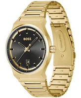 Hugo Boss Men's Candor Gold Ion Plated Stainless Steel Bracelet Watch 41mm