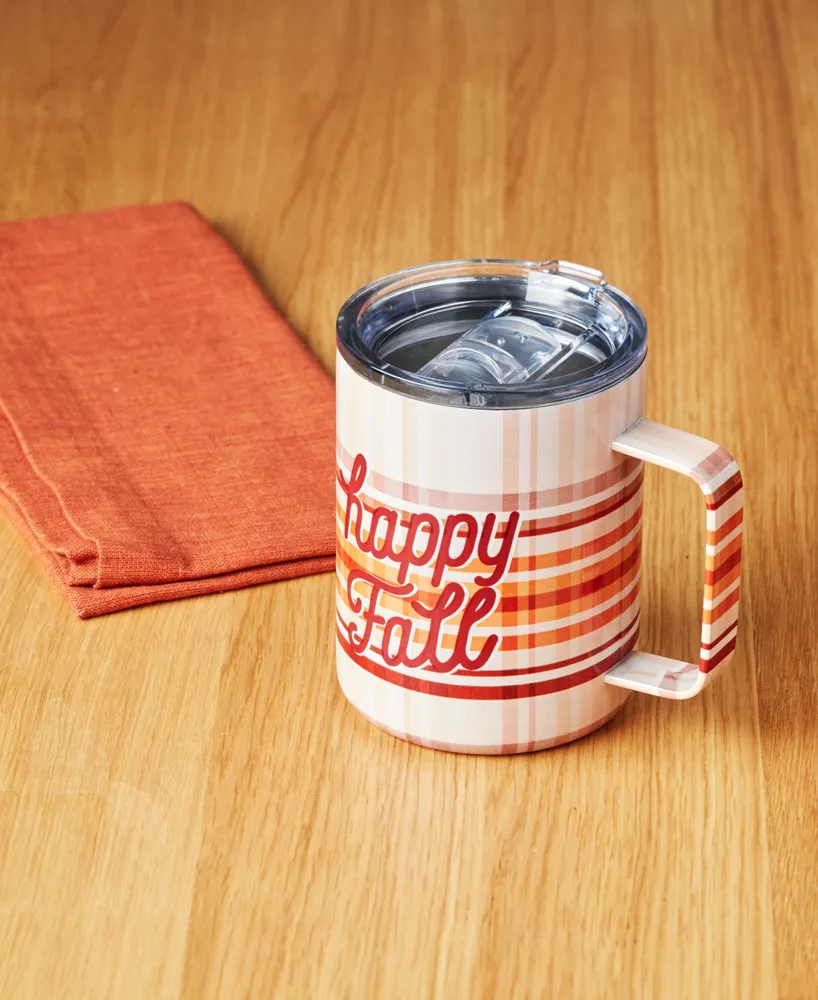 Cambridge Happy Fall Plaid Insulated Coffee Mug, 16 oz