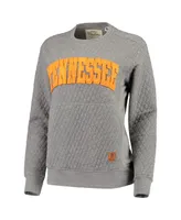 Women's Pressbox Heather Charcoal Tennessee Volunteers Moose Quilted Pullover Sweatshirt