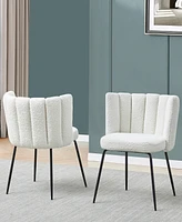 Best Master Furniture Elegante 32" Boucle Fabric Side Chairs, Set of 2