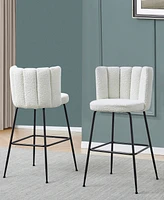 Best Master Furniture Elegante 41" Boucle Bar Stools, Set of 2