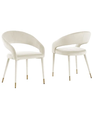 Best Master Furniture Jacques 32" Velvet Dining Chairs, Set of 2
