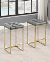 Best Master Furniture Jersey 27" Faux Leather Counter Height Stools, Set of 2