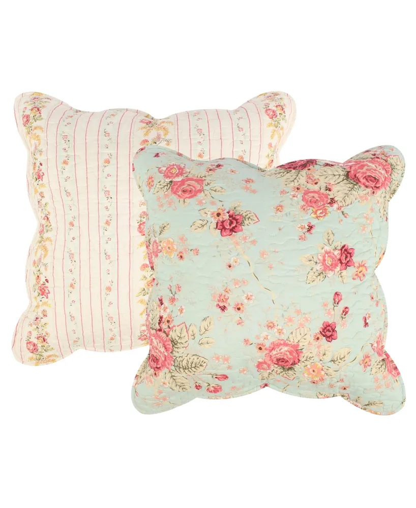 Greenland Home Fashions Antique Rose Shabby Chic Decorative Pillow Set, 18" x 18"