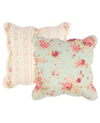 Greenland Home Fashions Antique Rose Shabby Chic Decorative Pillow Set, 18" x 18"