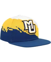 Men's Mitchell & Ness Navy, White Marquette Golden Eagles Paintbrush Snapback Hat