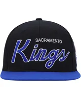 Men's Mitchell & Ness Black Sacramento Kings Hardwood Classics Mvp Team Script 2.0 Snapback Hat