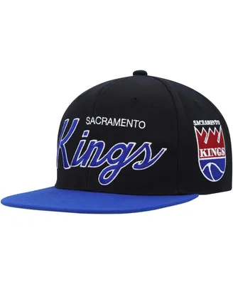 Men's Mitchell & Ness Black Sacramento Kings Hardwood Classics Mvp Team Script 2.0 Snapback Hat