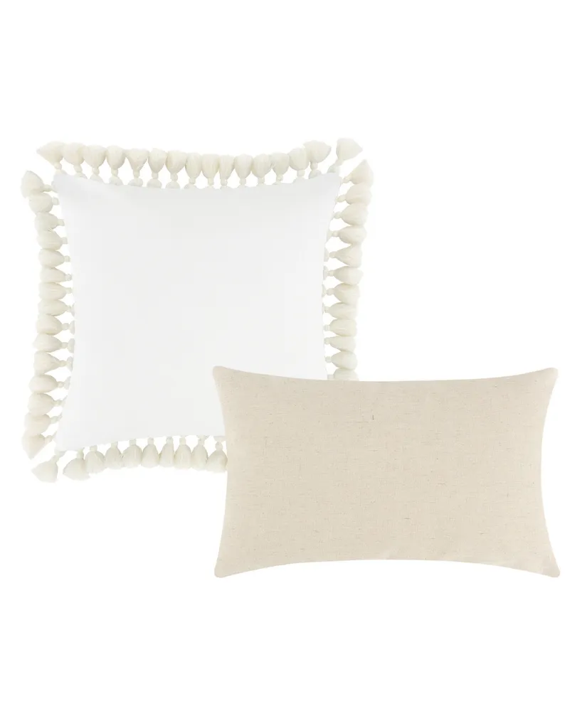 Greenland Home Fashions Atlantis Embellished Decorative Pillow Set, 12" x 20" & 18" x 18"