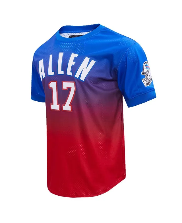 Men's Pro Standard Josh Allen Royal Buffalo Bills Mesh Baseball Button-Up  T-Shirt