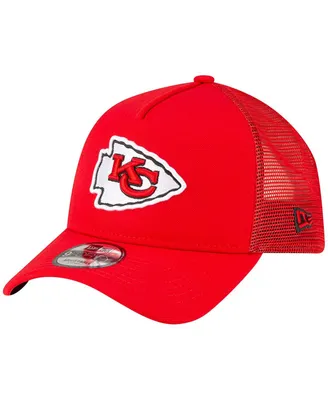 Men's New Era Red Kansas City Chiefs A-Frame Trucker 9FORTY Adjustable Hat