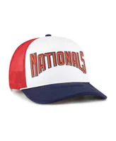 Men's '47 Brand White Washington Nationals Foam Front Script Trucker Snapback Hat