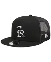 Men's New Era Black Colorado Rockies Trucker 9FIFTY Snapback Hat