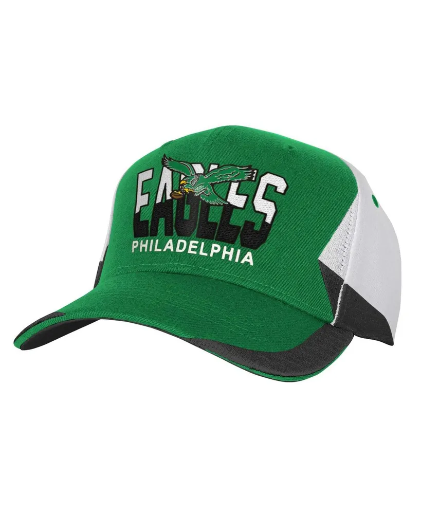 Youth Mitchell & Ness Black/Kelly Green Philadelphia Eagles Shredder  Adjustable Hat