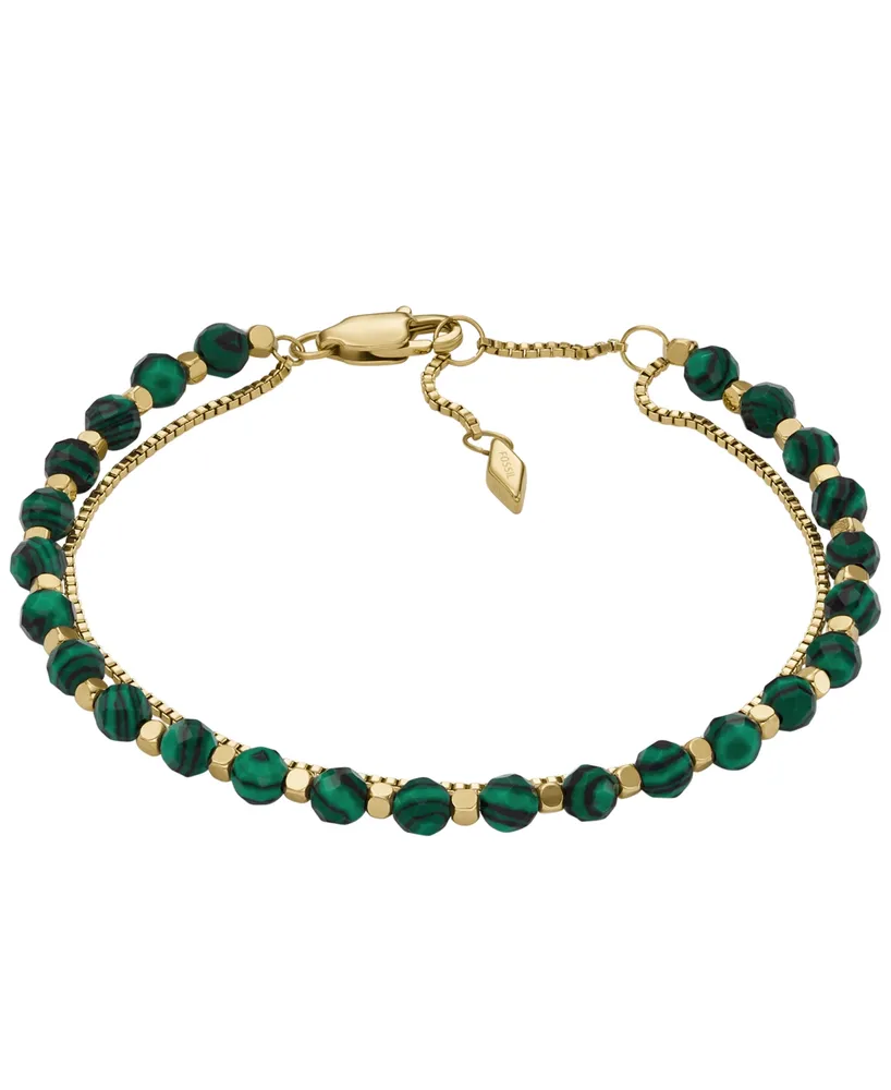 Fossil All Stacked Up Malachite Beaded Bracelet