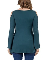 24seven Comfort Apparel Women's Criss Cross Long Sleeve Top