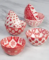 Certified International Peppermint Candy oz All Purpose Bowls Set of 6