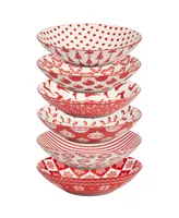 Certified International Peppermint Candy 40 oz Soup Bowls Set of 6, Service for 6
