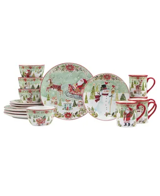 Certified International Joy of Christmas 16 piece Dinnerware Set, Service for 4