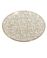 Certified International Mosaic Gold- Silver Tone Canape Plates Set of 6