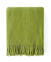 Battilo Classic Textured Ribbed Knit Throw, 50" x 60"