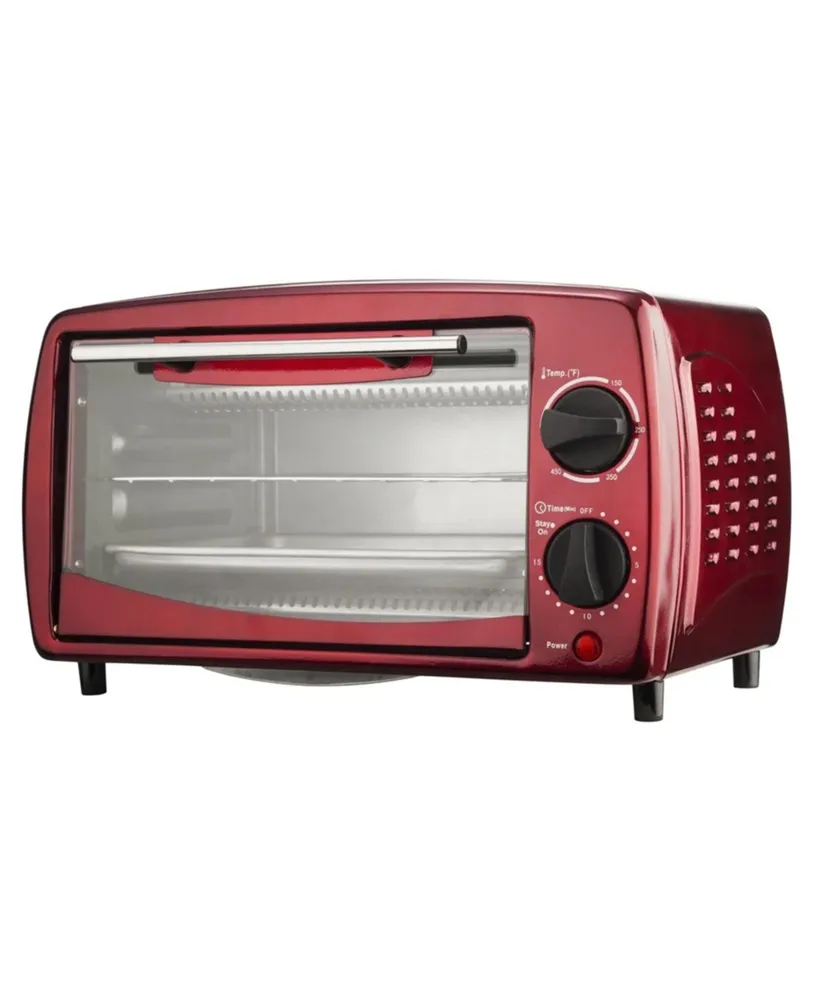 Brentwood Appliances Brentwood 9-Liter (4 Slice) Toaster Oven Broiler (Red)