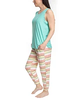 Muk Luks Women's 2 Piece Cloud Knit and Joggers Sleep Set