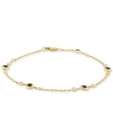 Black & White Diamond Link Bracelet (1 ct. t.w.) in 10k Gold