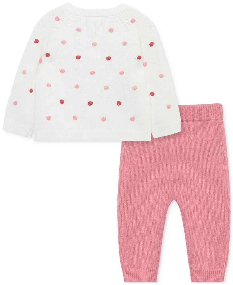 Little Me Baby Girls 2-Pc. Dots Cardigan & Pants Set
