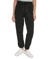 Calvin Klein Women's Ribbed Darted-Waist Jogger Pants