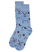 MeMoi Men's Hockey Loving Rayon from Bamboo Blend Novelty Crew Socks