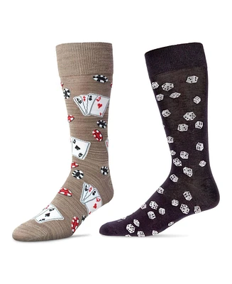 MeMoi Men's Cards Novelty Socks, Pack of 2