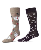 MeMoi Men's Cards Novelty Socks, Pack of 2