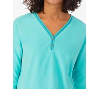 Cuddl Duds Women's 2-Pc. Fleece Long-Sleeve Printed Pajamas Set