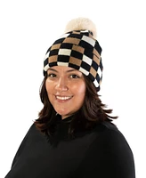 Marcus Adler Checkered Beanie with Pom