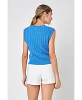 Women's Cable Knit Chunky Vest