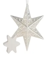 National Tree Company Scentsicles Decorative Ornament, Metal White Star, White Winter Fir with Refill