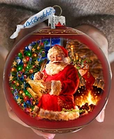 Designocracy Wish List Santa Large Holiday Glass Collectible Ornaments D. Gelsinger