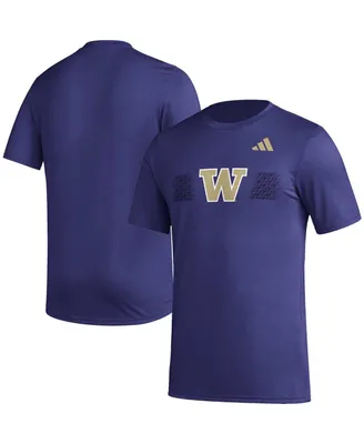 Men's adidas Purple Washington Huskies Pregame Aeroready T-shirt