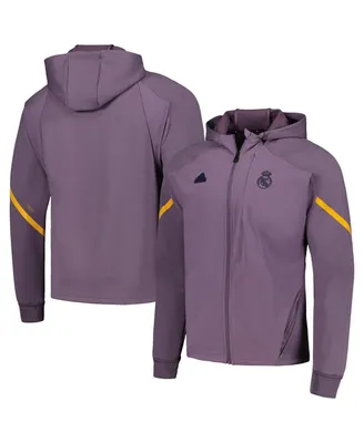 Men's adidas Purple Real Madrid Designed for Gameday Raglan Full-Zip Hoodie Jacket