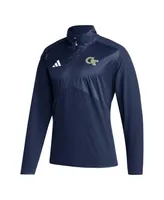 Men's adidas Navy Georgia Tech Yellow Jackets Sideline Aeroready Raglan Sleeve Quarter-Zip Jacket