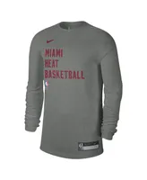 Men's and Women's Nike Heather Gray Miami Heat 2023/24 Legend On-Court Practice Long Sleeve T-shirt